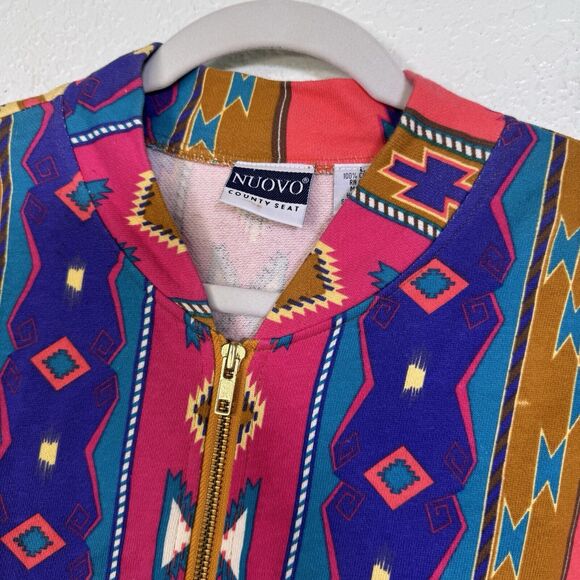 Vintage Southwest Jacket Top Women Large Western Southwestern Crop Shacket Retro - Picture 5 of 10